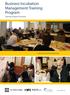 Business Incubation Management Training Program