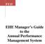 FY15. EHE Manager s Guide to the Annual Performance Management System