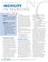 INCIVILITY. Bulletin. Purpose: To provide nurses with information about the impact of incivility, and strategies to promote a culture of civility.