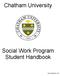 Chatham University. Social Work Program Student Handbook