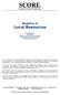 SCORE. Counselors to America s Small Business. Registry of Local Resources