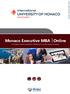 Monaco Executive MBA Online. Monaco Executive MBA Online