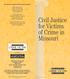 Civil Justice for Victims of Crime in Missouri
