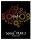 Sonos PLAY:3. Product Guide