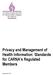Privacy and Management of Health Information: Standards for CARNA s Regulated Members