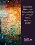 Nurse Practitioner Education in Canada. Nursing Masters Education in Canada Final report 2012
