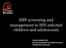 HBV screening and management in HIV-infected children and adolescents