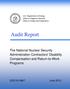 Audit Report. The National Nuclear Security Administration Contractors' Disability Compensation and Return-to-Work Programs