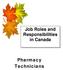 Job Roles and Responsibilities in Canada. Pharmacy Technicians