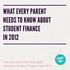 WHAT EVERY PARENT NEEDS TO KNOW ABOUT STUDENT FINANCE IN 2012