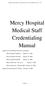 Mercy Hospital Medical Staff Credentialing Manual
