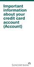 Important information about your credit card account (Account)