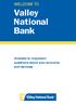 WELCOME TO. Valley National Bank. Answers to important questions about your accounts and services