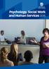 Psychology, Social Work and Human Services 2015