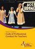 Robyn Academy. Code of Professional Conduct for Teachers. Dance & Theatre Arts