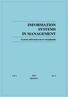 INFORMATION SYSTEMS IN MANAGEMENT