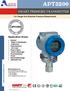 APT3200 SMART PRESSURE TRANSMITTER. Application Areas: For Gauge And Absolute Pressure Measurement