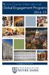 Notre Dame International. Global Engagement Programs 2014-15. Engaging the World
