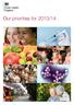 Our priorities for 2013/14