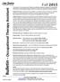 Bulletin Occupational Therapy Assistant. Fall 2015