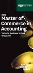 Master of Commerce in Accounting. Victoria Business School Orauariki