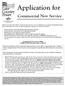 Application for. Commercial New Service