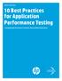 10 Best Practices for Application Performance Testing