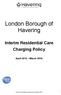 Interim Residential Care Charging Policy April 2015 March 2016