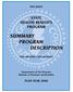 SUMMARY PROGRAM DESCRIPTION