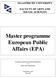 Master programme European Public Affairs (EPA)