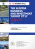 THE ALGERIA BUSINESS AND INVESTMENT SUMMIT 2012
