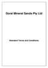 Doral Mineral Sands Pty Ltd. Standard Terms and Conditions