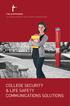 COLLEGE SECURITY & LIFE SAFETY COMMUNICATIONS SOLUTIONS