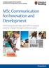 MSc Communication for Innovation and Development