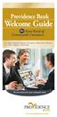 Welcome Guide. Providence Bank. Countryside Customers. for State Bank of
