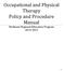 Occupational and Physical Therapy Policy and Procedure Manual Piedmont Regional Education Program 2014-2015