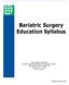 Bariatric Surgery Education Syllabus