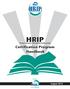 HRIP. Certification Program Handbook. (Human Resource Information Professional) (Human Resource Information Professional) Published by