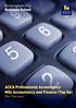 ACCA Professional Accountancy MSc Accountancy and Finance (Top Up) (Part-Time courses)