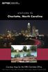 Welcome to Charlotte, North Carolina
