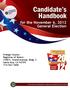 Candidate s Handbook. for the November 6, 2012 General Election