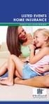 listed events home insurance PRODuct disclosure statement
