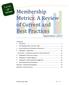 Membership Metrics: A Review of Current and Best Practices September 2013