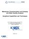 Membrane Characterization and Autopsy and Water Quality Analysis: Analytical Capabilities and Techniques