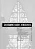 Graduate Studies in Business