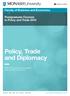Policy, Trade and Diplomacy. Faculty of Business and Economics. Postgraduate Courses in Policy and Trade 2014