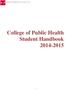 College of Public Health Student Handbook 2014-2015