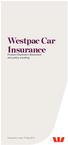 Westpac Car Insurance. Product Disclosure Statement and policy wording