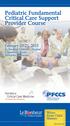 Pediatric Fundamental Critical Care Support Provider Course