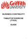 BUSINESS CONTINUITY TABLETOP EXERCISE (TTEX) GUIDE